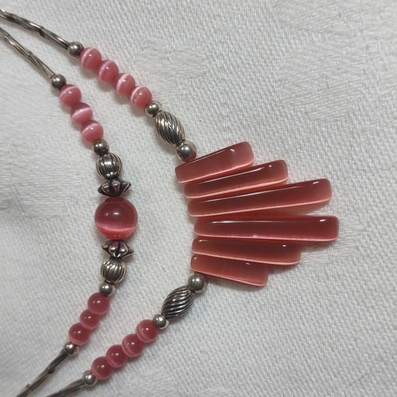 Vintage 70's Rose Quartz Necklace - Picture 3 of 4